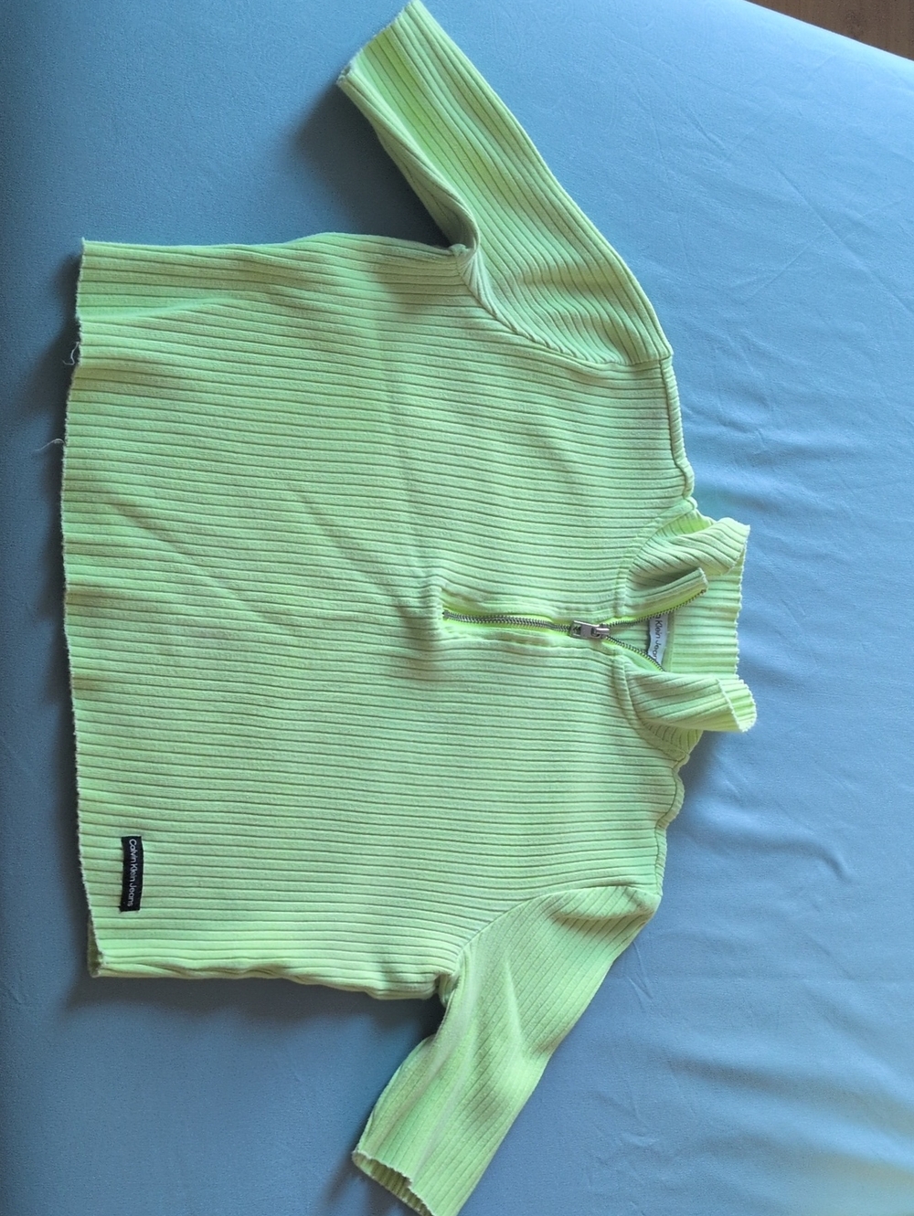 Calvin Klein Jeans Lime Green Ribbed Tee